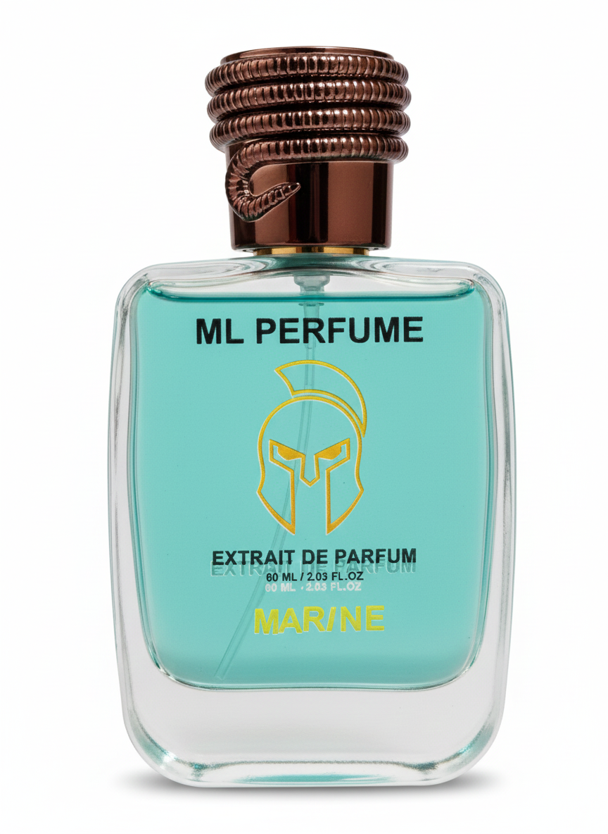 ML PERFUME Marine Extrait De Parfum | Fresh Aquatic Marine & Citrus Fragrance | Long-Lasting Men’s Perfume (60ml)