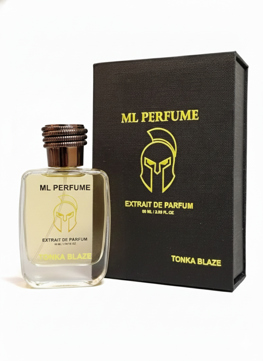 ML PERFUME Tonka Blaze Extrait De Parfum | Sweet Spicy Tonka & Vanilla Fragrance | Long-Lasting Men’s Perfume (60ml)