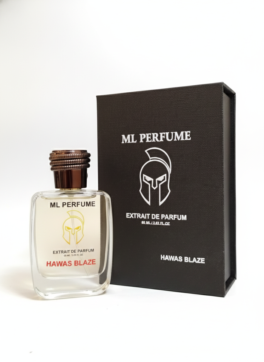 ML PERFUME Hawas Blaze Extrait De Parfum | Fresh Aquatic Sweet & Amber Fragrance | Long-Lasting Men’s Perfume (60ml)