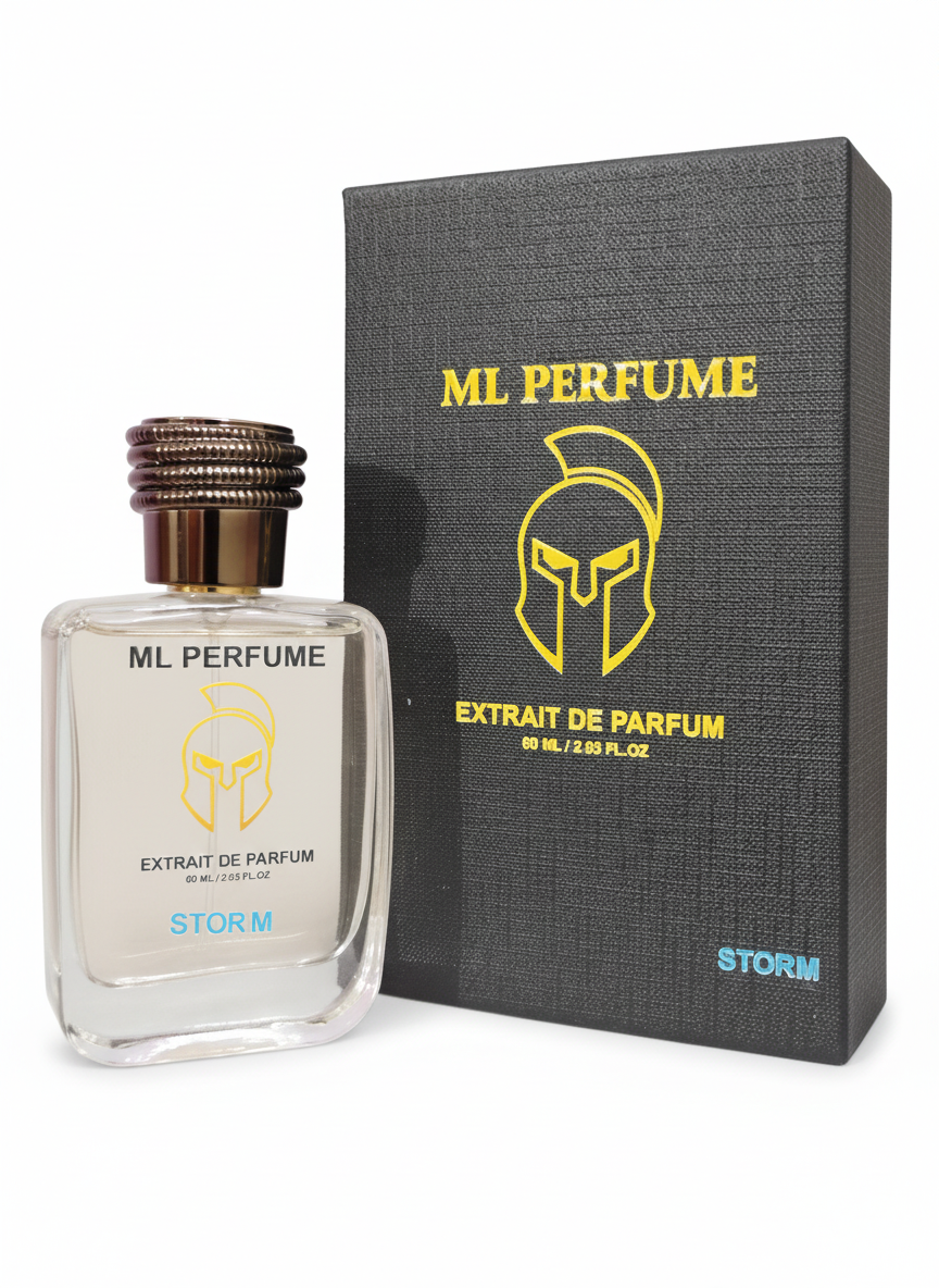 ML PERFUME Storm Extrait De Parfum | Fresh Spicy Woody Fragrance | Long-Lasting Men’s Perfume (60ml)